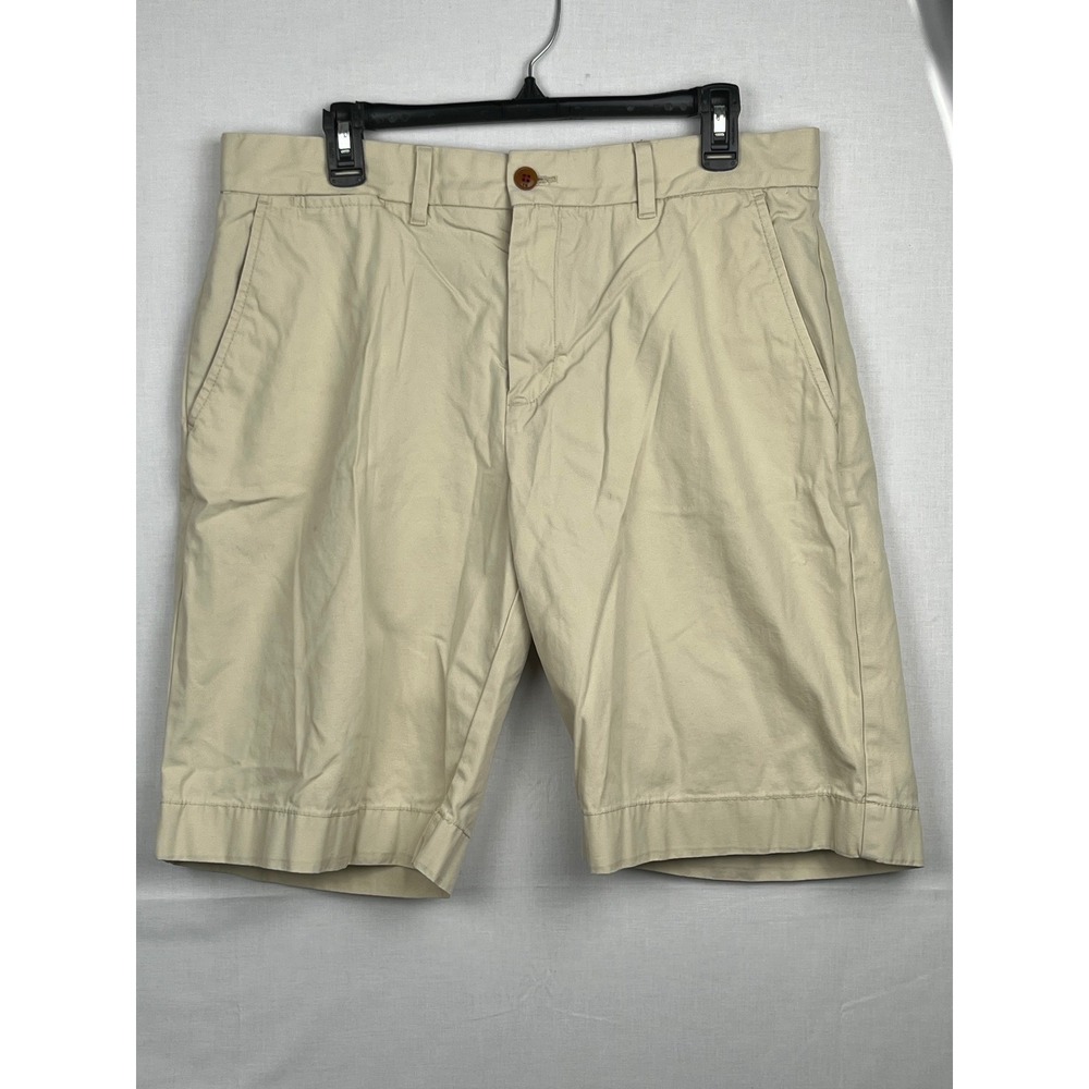Tommy Hilfiger Mens Classic Fit Chino Shorts Size 35 Tan Khaki Cotton Flat Front